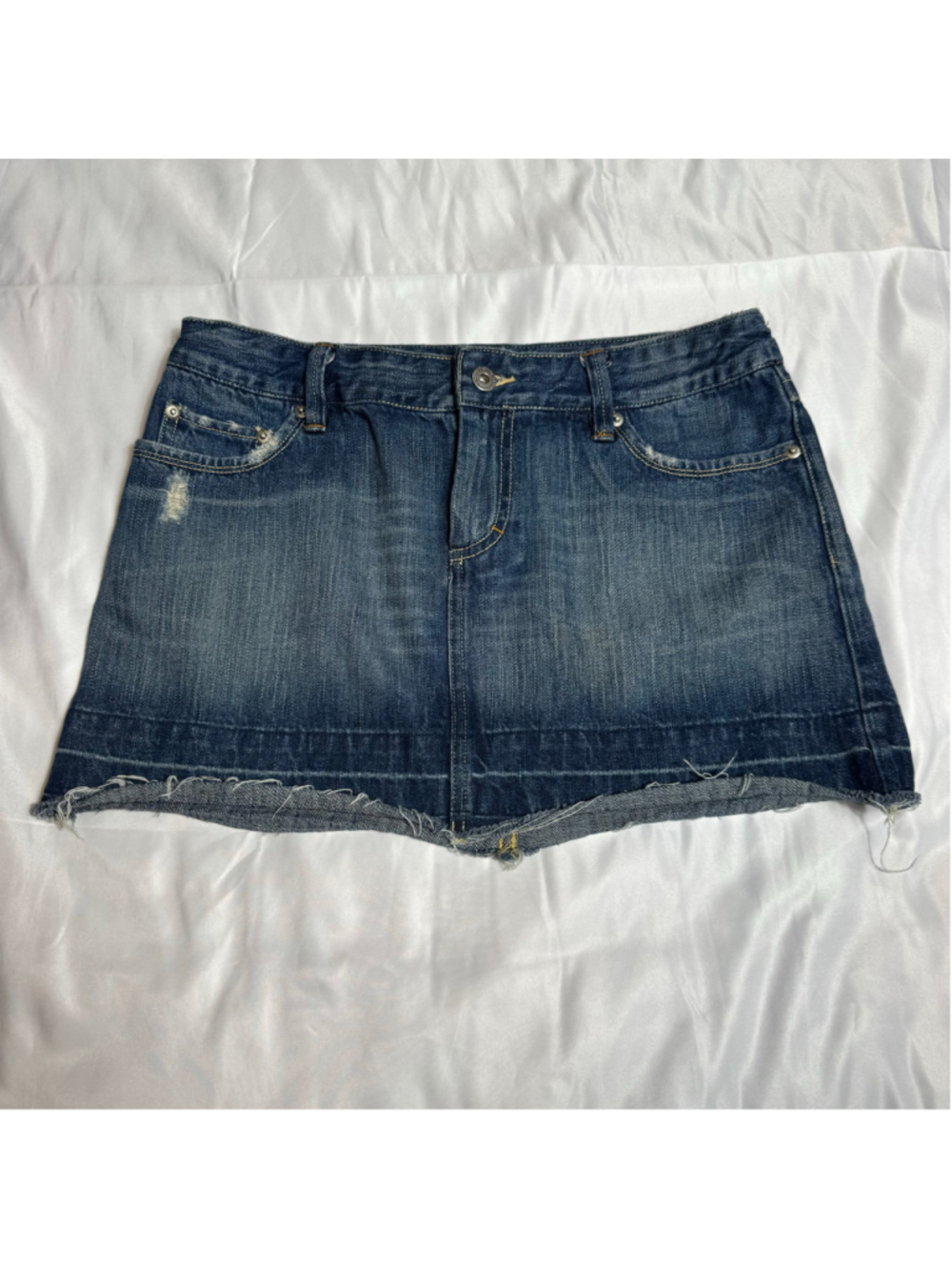 Women's Y2K American Eagle Denim Mini Skirt Size 6 Blue